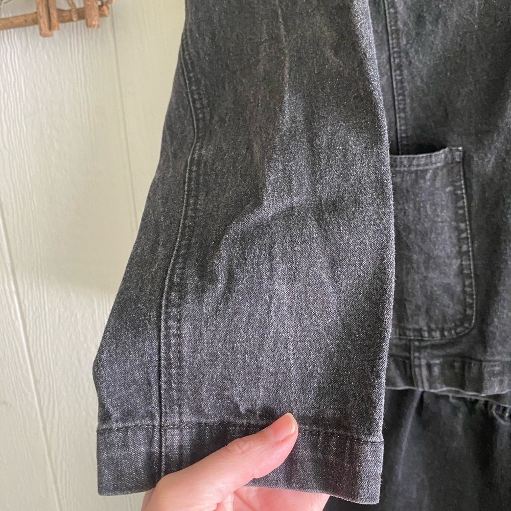 Vtg Y2K Denim & Co Black Pink Floral Embroidered Blazer Denim Jacket Business S - Picture 2 of 9